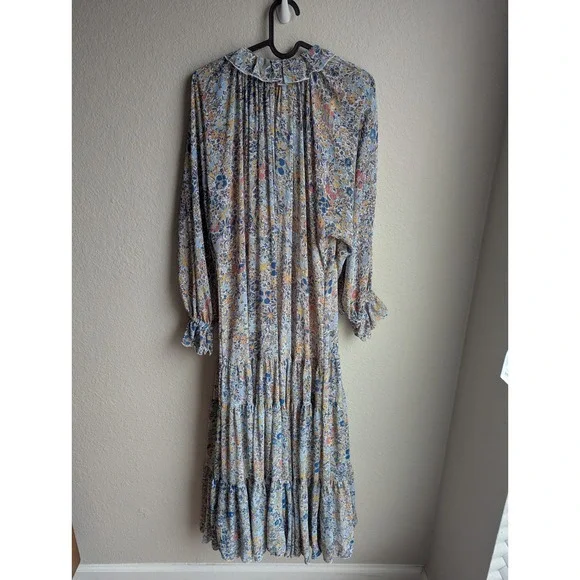 Free People maxi dress size S Feeling Groovy Blue floral boho festival - Picture 4 of 14